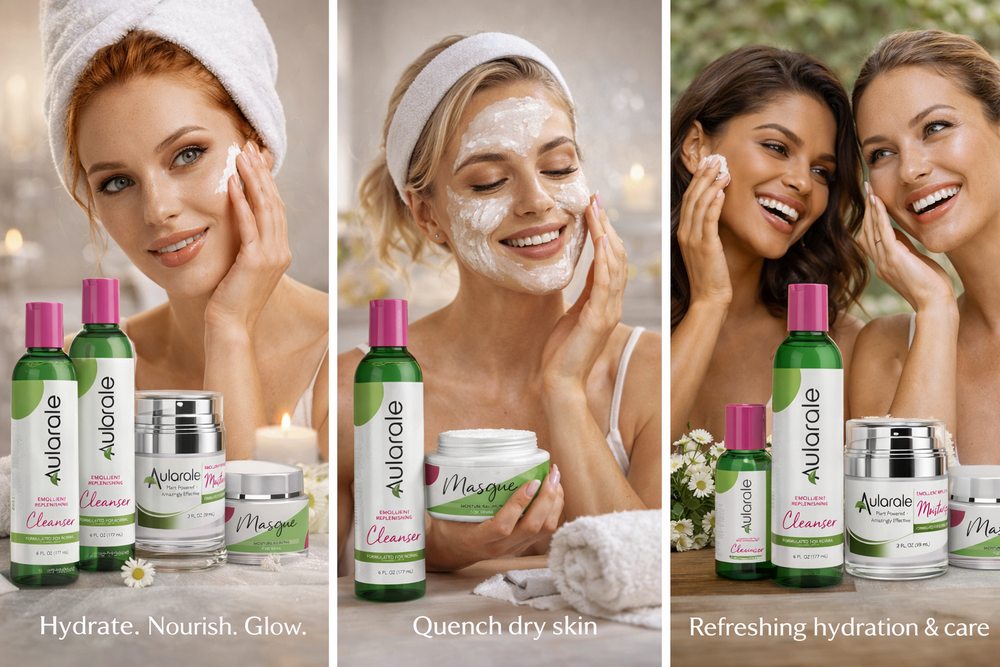 Emollient Replenishing Skin Care Set Formulated for Normal to Dry Skin Types