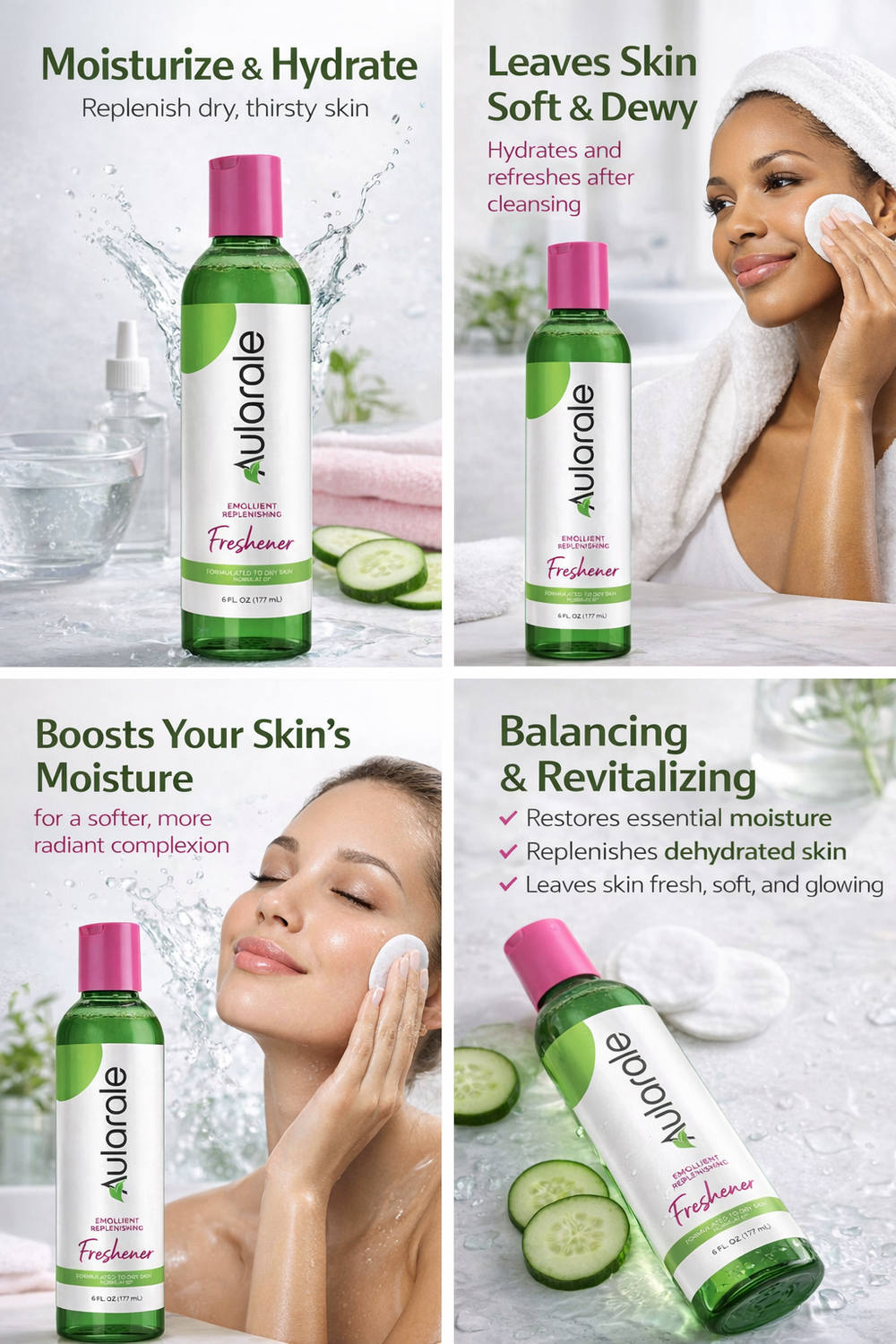 Emollient Replenishing Freshener/Toner Formulated for Normal to Dry Skin / 6oz.
